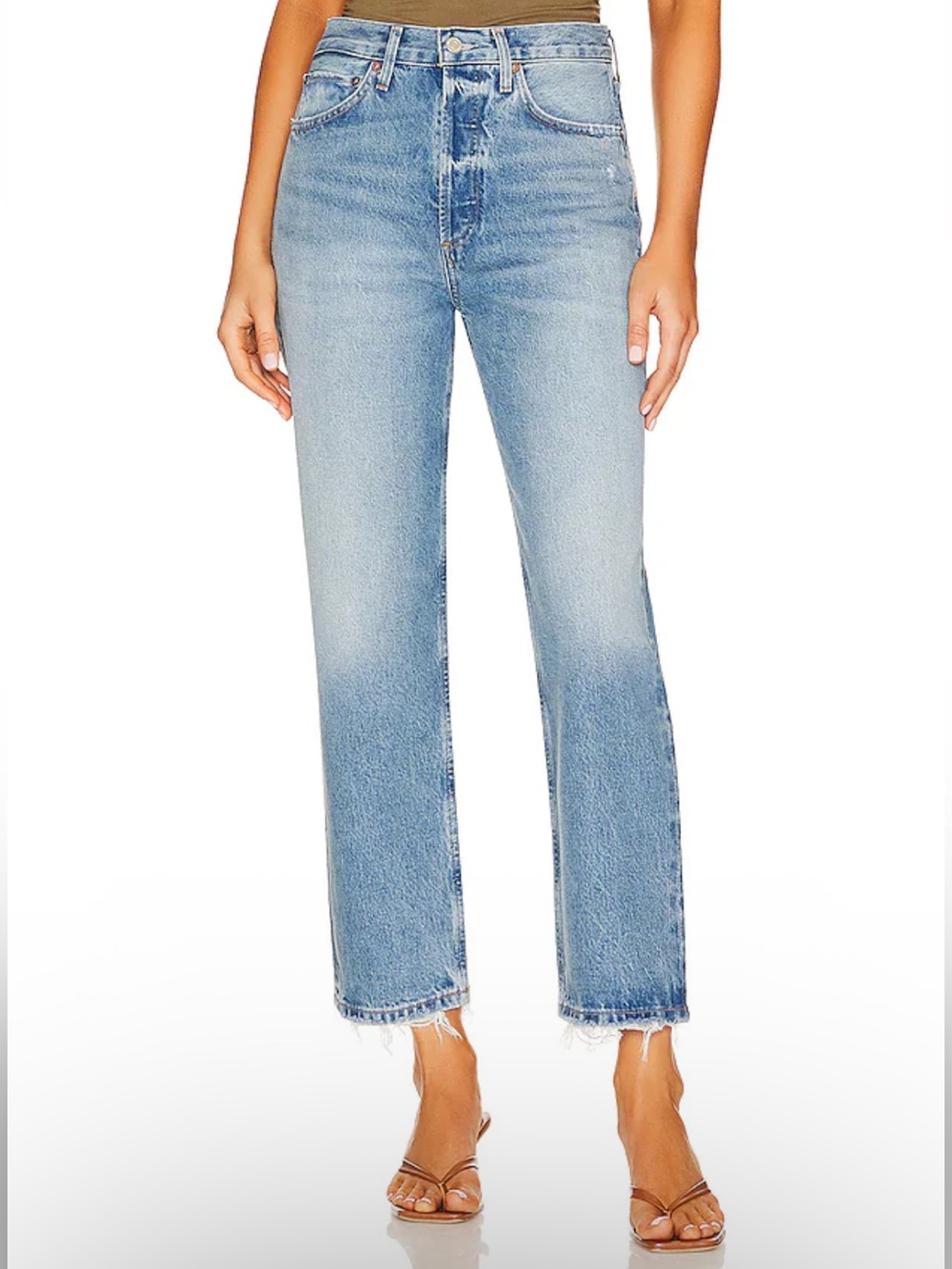Agolde Revolve 90s crop blue jeans in bound size 27 organic cotton straight leg